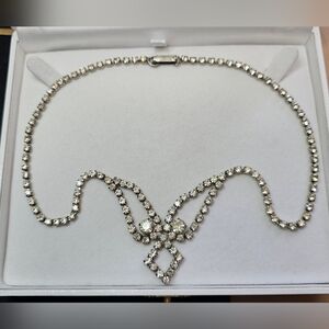 Vinatge Silver-Tone Crystal Necklace
